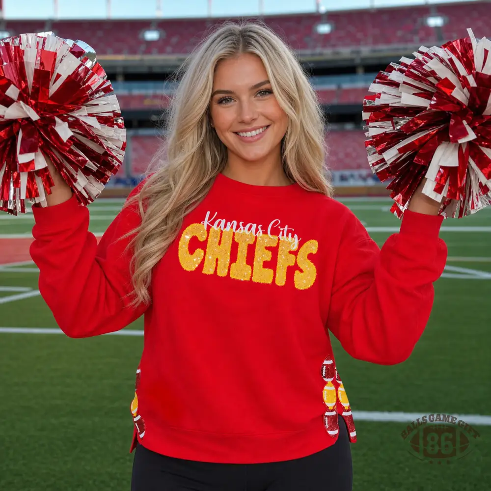 Custom Women Retro Graphic Crewneck Sweatshirt, Loose Fit Pullover Featured Side Slit Hem Design, Casual Game Day Outfit