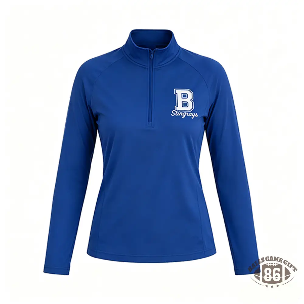 Custom Women's Logo 1/4 Zip Long Sleeve Pullover, Lightweight Quick Dry Athletic Top