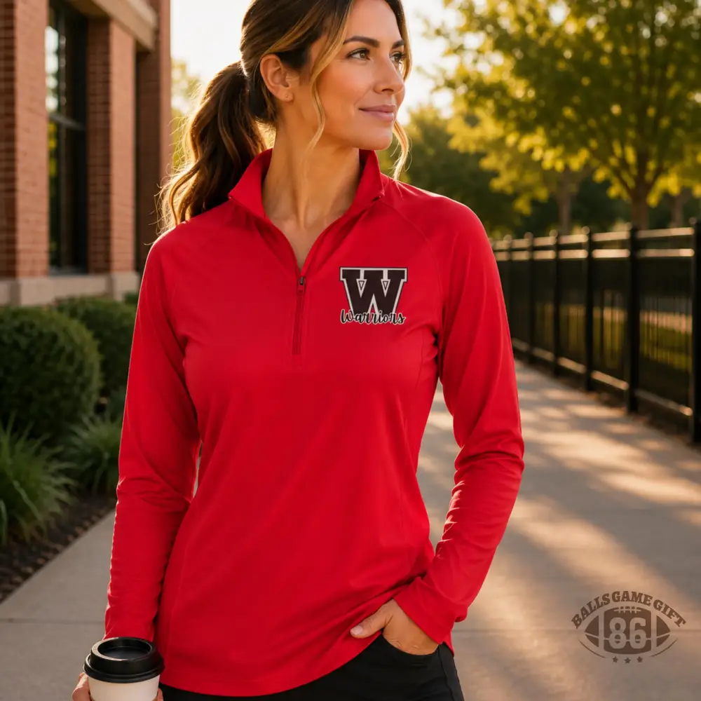 Custom Women's Logo 1/4 Zip Long Sleeve Pullover, Lightweight Quick Dry Athletic Top
