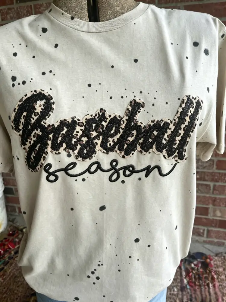 Customizable Baseball Season Leopard Splatter Tee - Make It Your Own Game Day Vibe