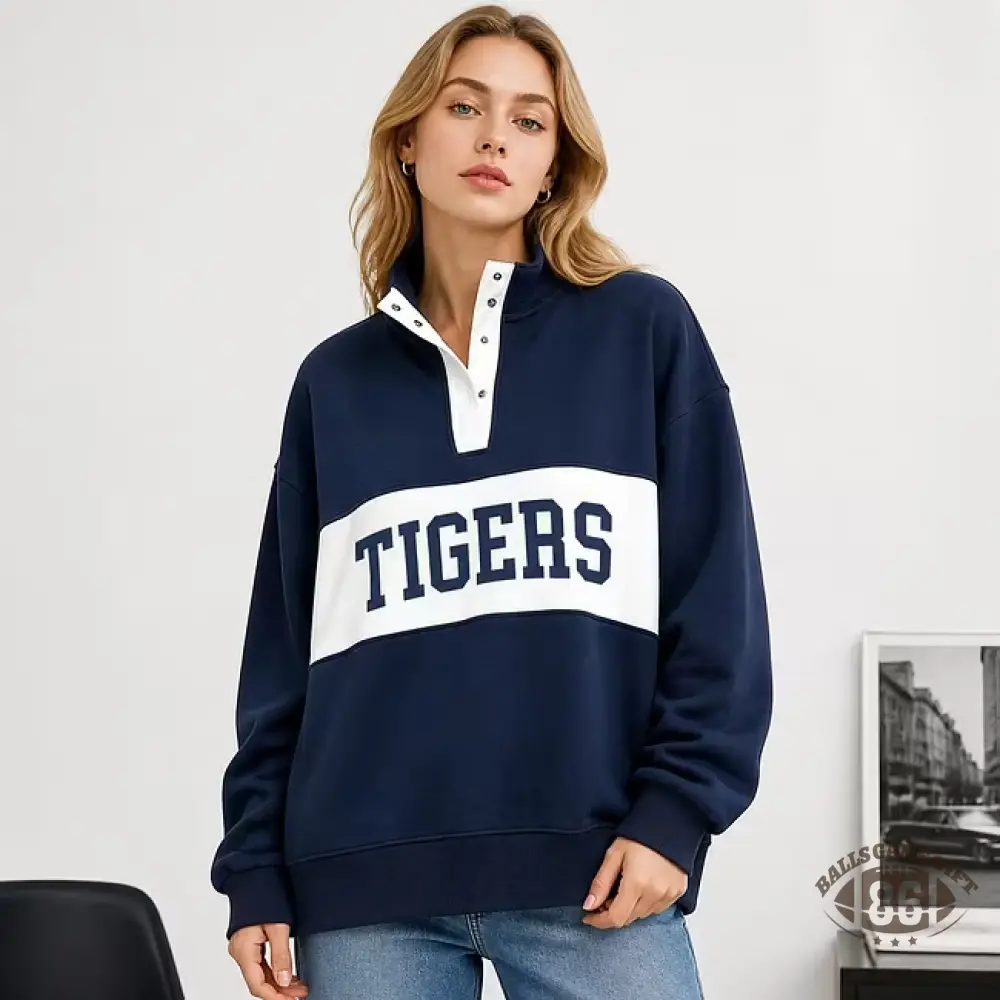 Customizable Snap Pullover Sweatshirt, Custom Team & School Name Print, Game‑Day Fan Apparel