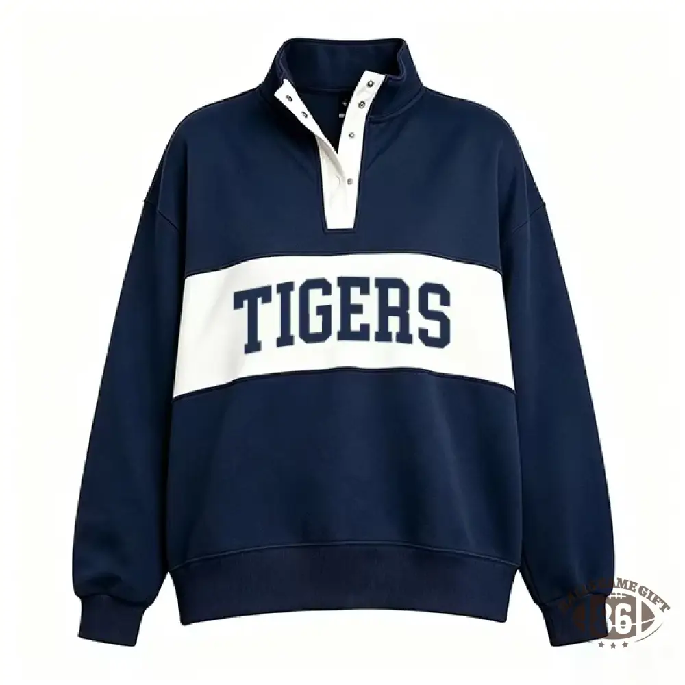 Customizable Snap Pullover Sweatshirt, Custom Team & School Name Print, Game‑Day Fan Apparel