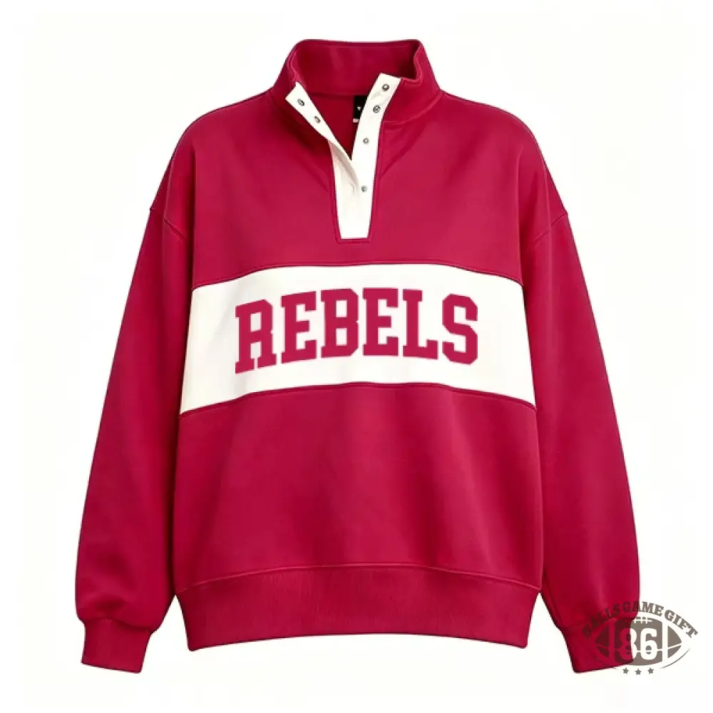 Customizable Snap Pullover Sweatshirt, Custom Team & School Name Print, Game‑Day Fan Apparel