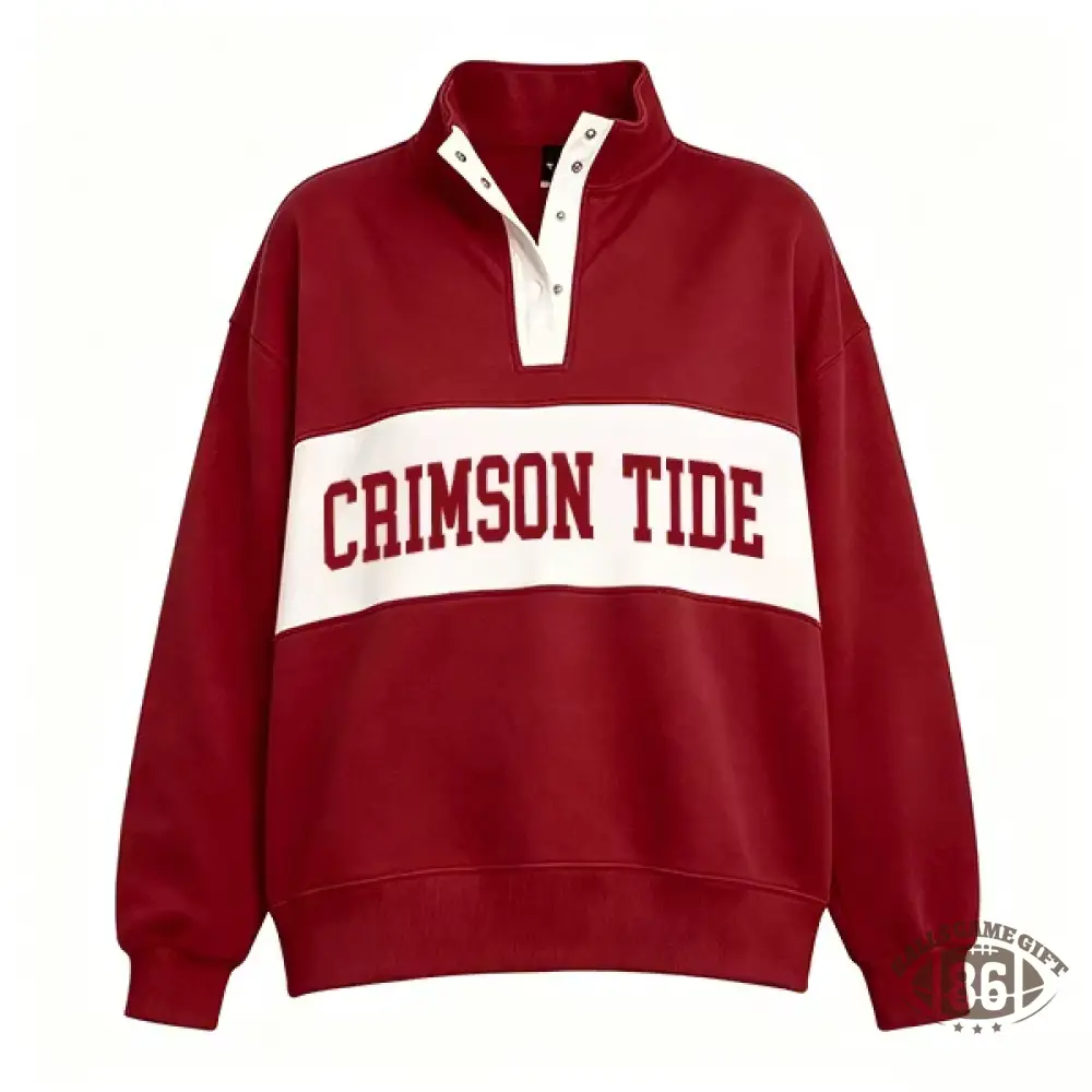 Customizable Snap Pullover Sweatshirt, Custom Team & School Name Print, Game‑Day Fan Apparel