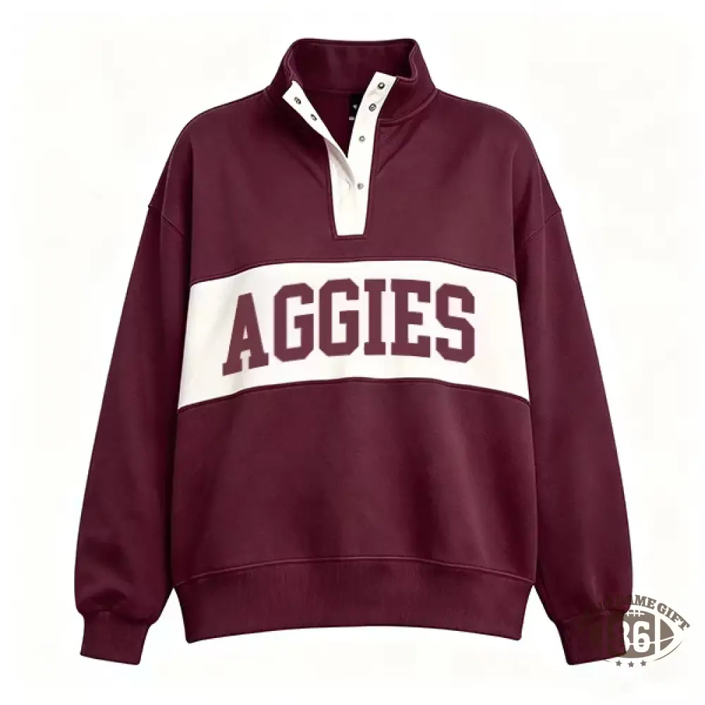 Customizable Snap Pullover Sweatshirt, Custom Team & School Name Print, Game‑Day Fan Apparel