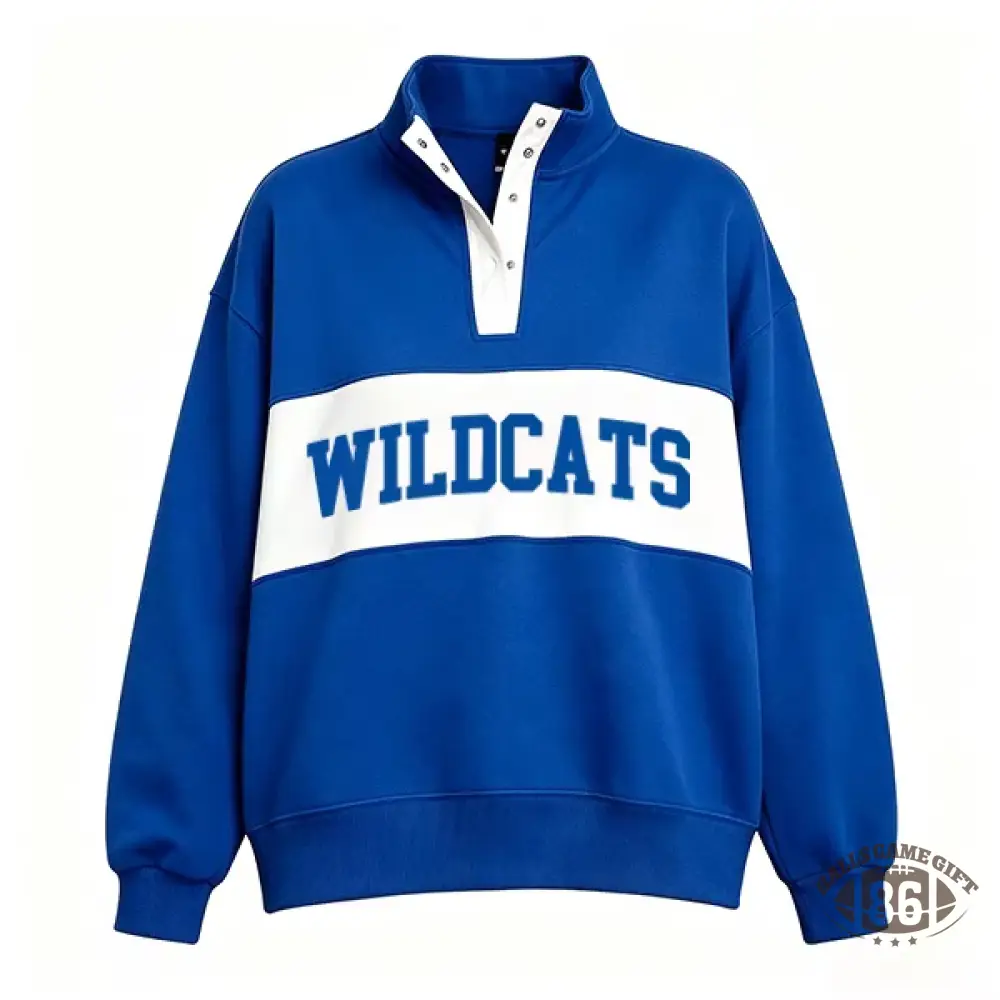 Customizable Snap Pullover Sweatshirt, Custom Team & School Name Print, Game‑Day Fan Apparel