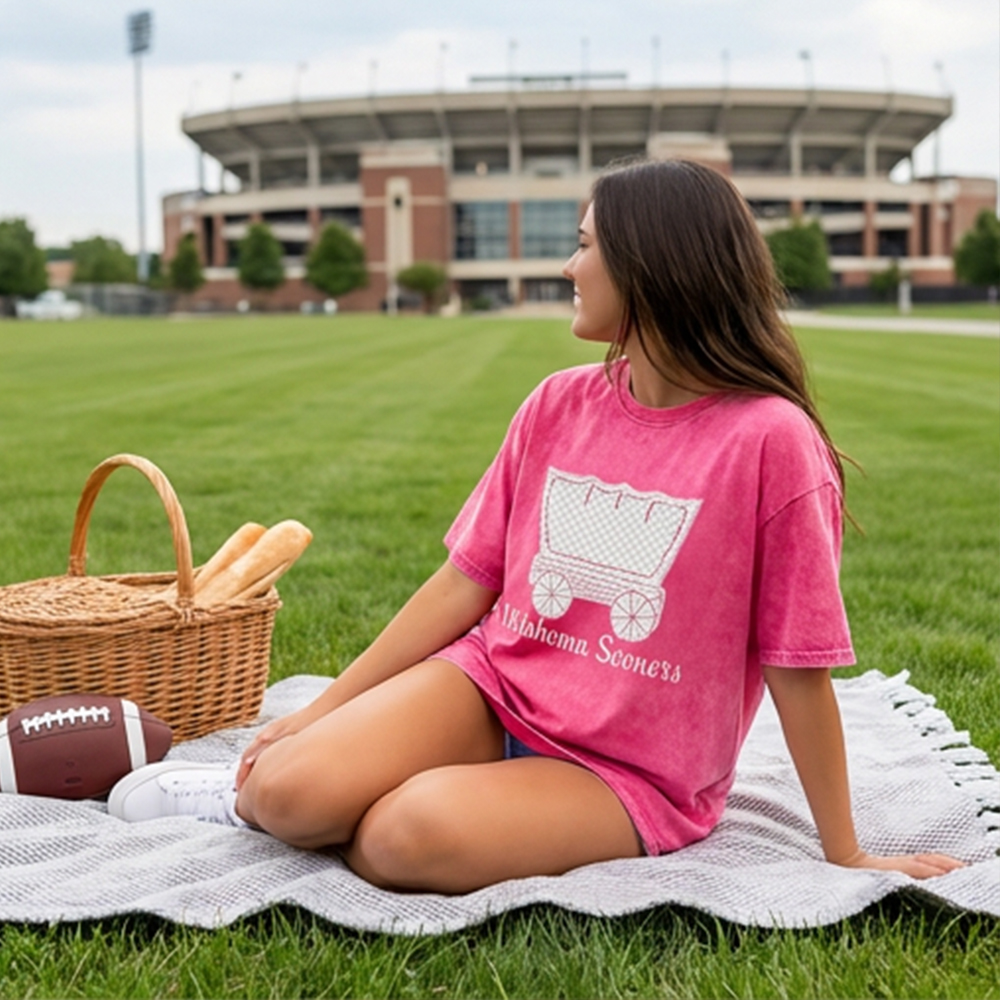 Personalized Appliqué Embroidered T-shirt Crewneck, Game Day Pullover, Vintage College Style