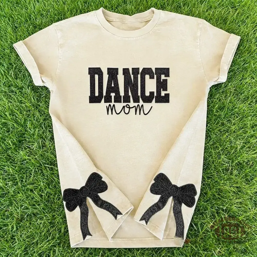 Personalized Embroidered Dance Mom Washed T-Shirt with Kids Name on Sleeve