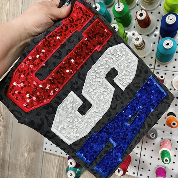 Custom Leopard Sweatshirt with Individual Letter Sequins