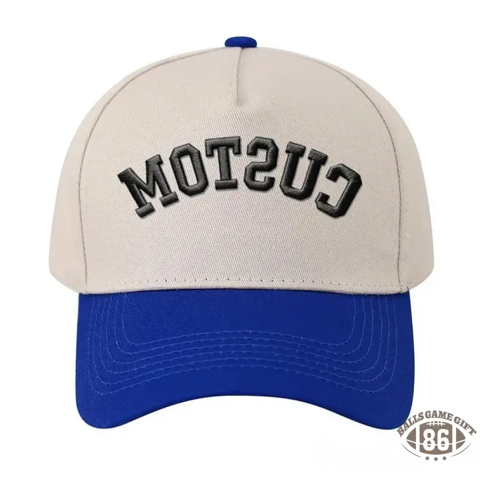 Custom Upside Down Hat 3D Puff Embroidered Two Tone Baseball Cap