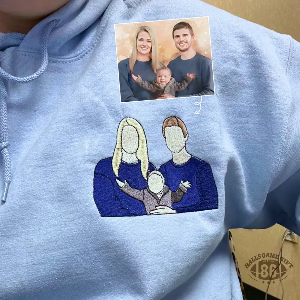 Custom Mama & Mom Portrait Embroidered Sweatshirt, Personalized Family Photo Crewneck, Mother's Day Gift