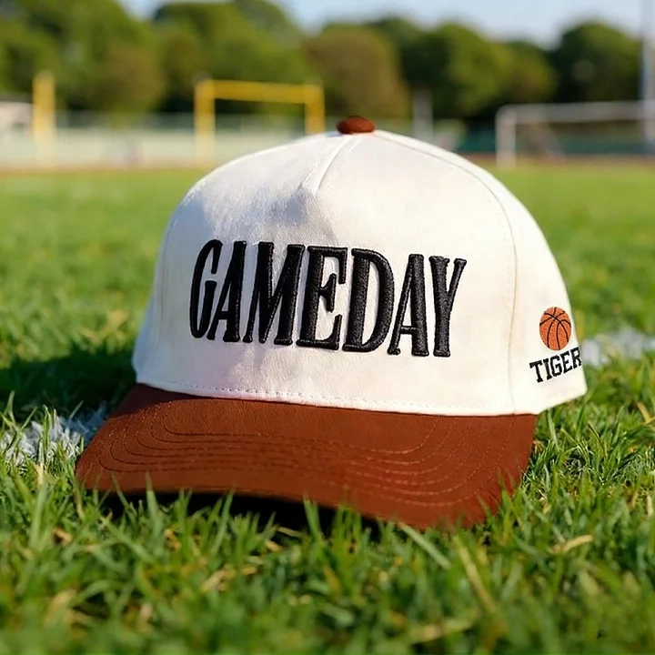 Game Day  Embroidery Baseball Cap with Sport Icon on Side