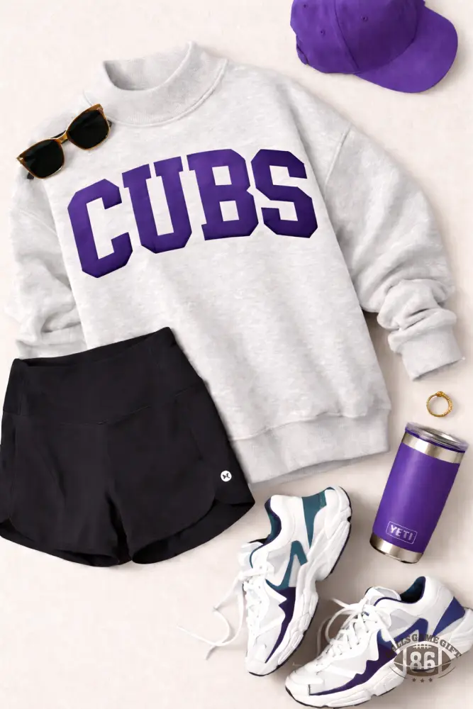 Custom Varsity Letter Mock Neck Sweatshirt | Oversized Collegiate Game Day Crewneck