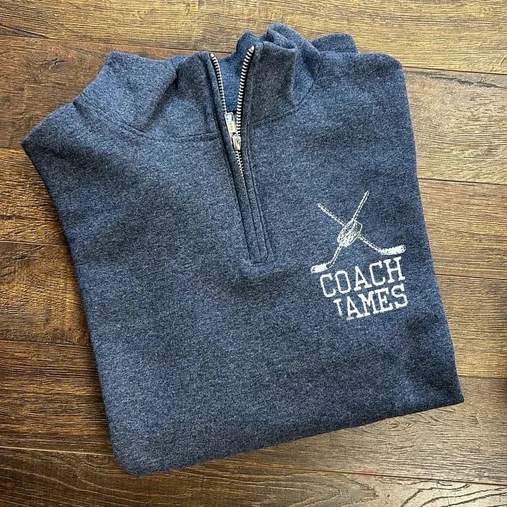 Custom Hockey Pullover Personalized Team Colors Quarter Zip Sweater