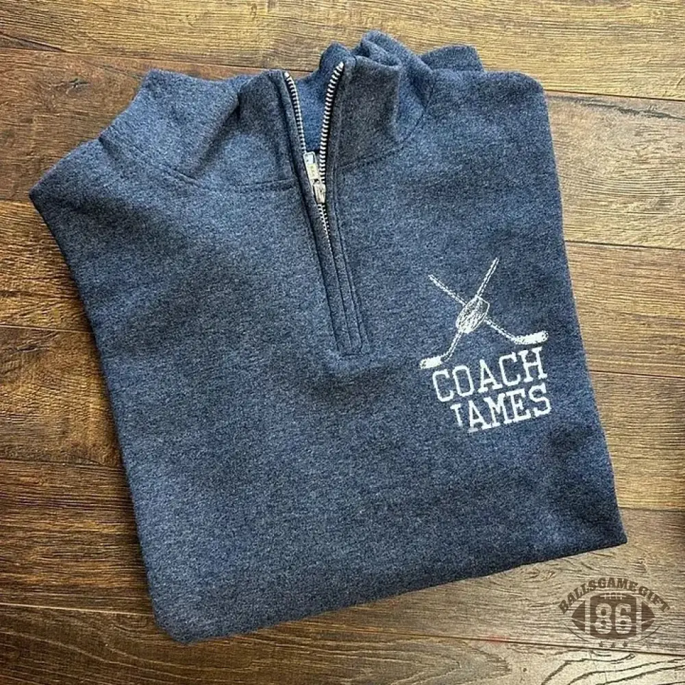 Custom Hockey Pullover Personalized Team Colors Quarter Zip Sweater