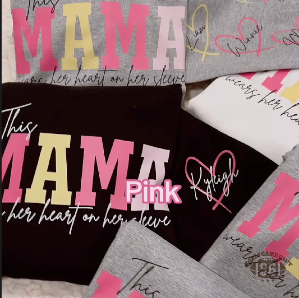 Custom Mama Embroidered Sweatshirt with Names on Sleeve Personalized Mother's Day Gift for Mom