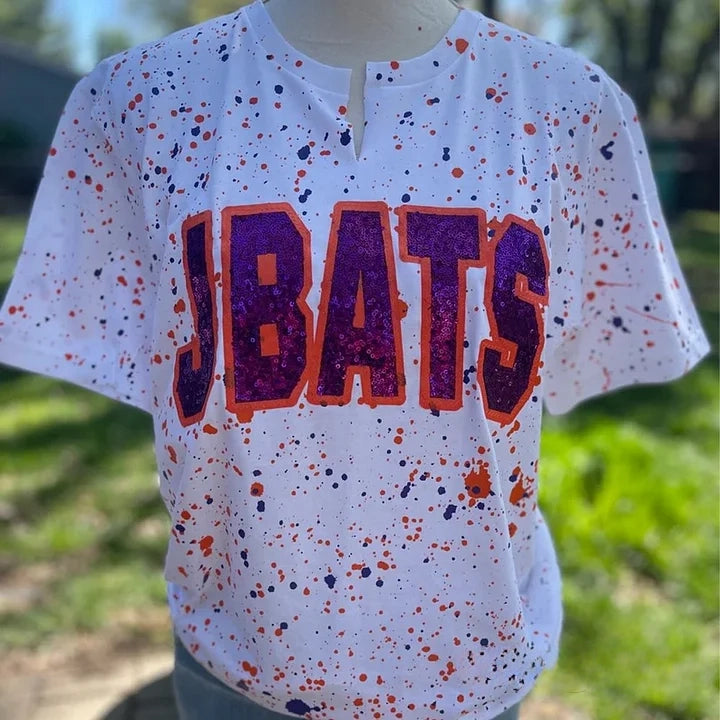 Custom Handmade Dot Mascot shirt Custom Sequin Embroidery Team Name Sweatshirt