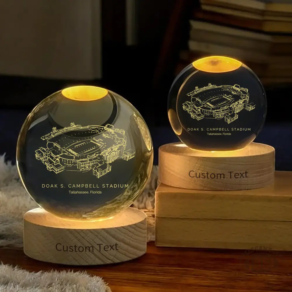 Doak Campbell Stadium 3D Spherical Crystal Ball Lamp