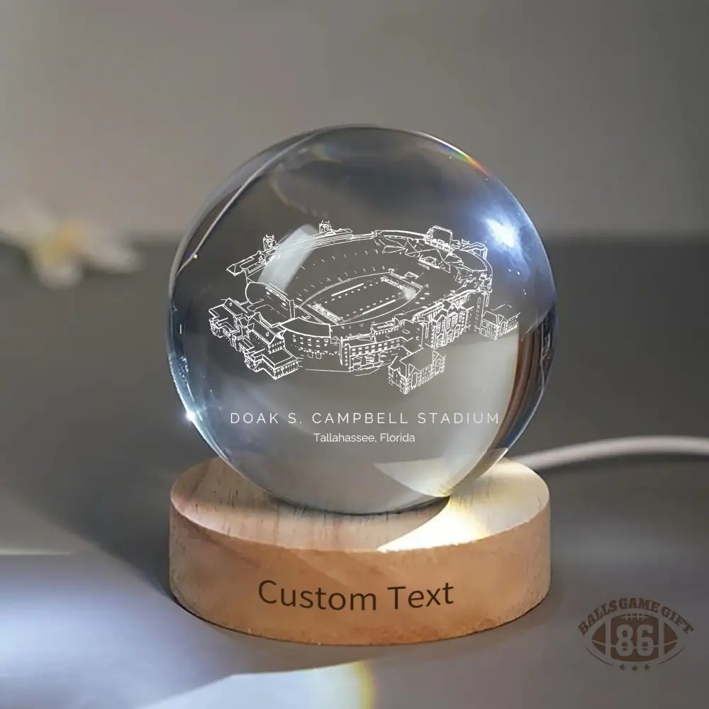 Doak Campbell Stadium 3D Spherical Crystal Ball Lamp