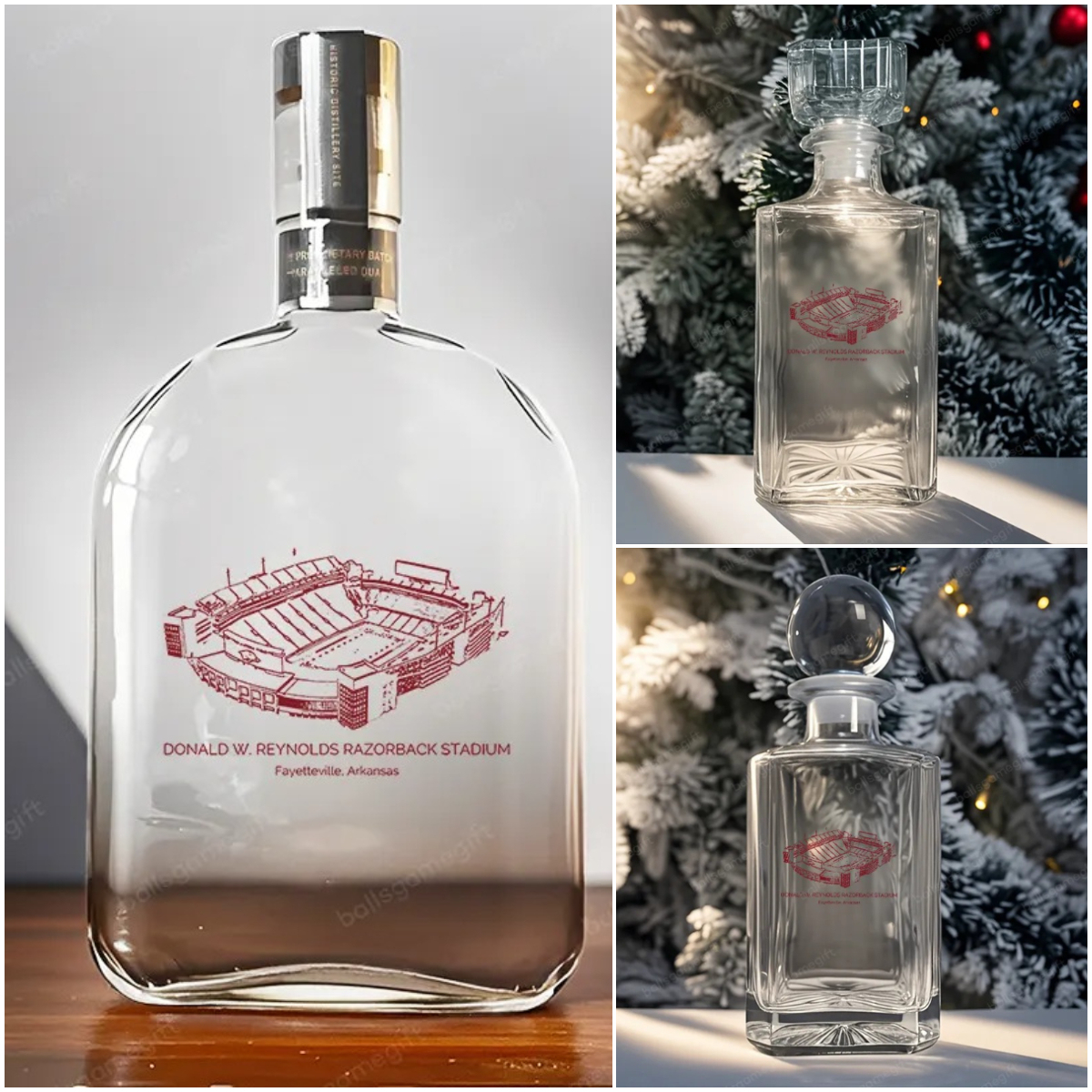 Donald W. Reynolds Razorback Stadium - Arkansas Razorbacks Whiskey Bottles