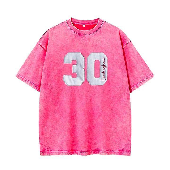 Personalized Sports Number Embroidered Washed T-Shirt for Team or Player Gifts for Sports Mom