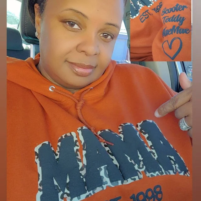 Mama Leopard Puff Print Personalized Sweatshirt or Hoodie with Kids Name Sleeve Gift for Mom