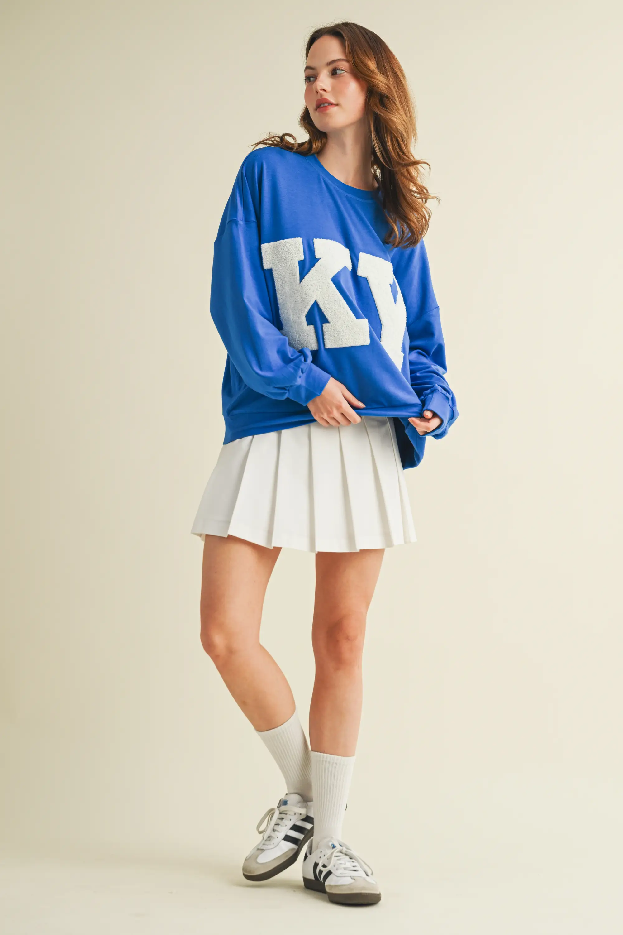 Y2K Style KY Oversized Appliqué Crewneck Sweatshirt