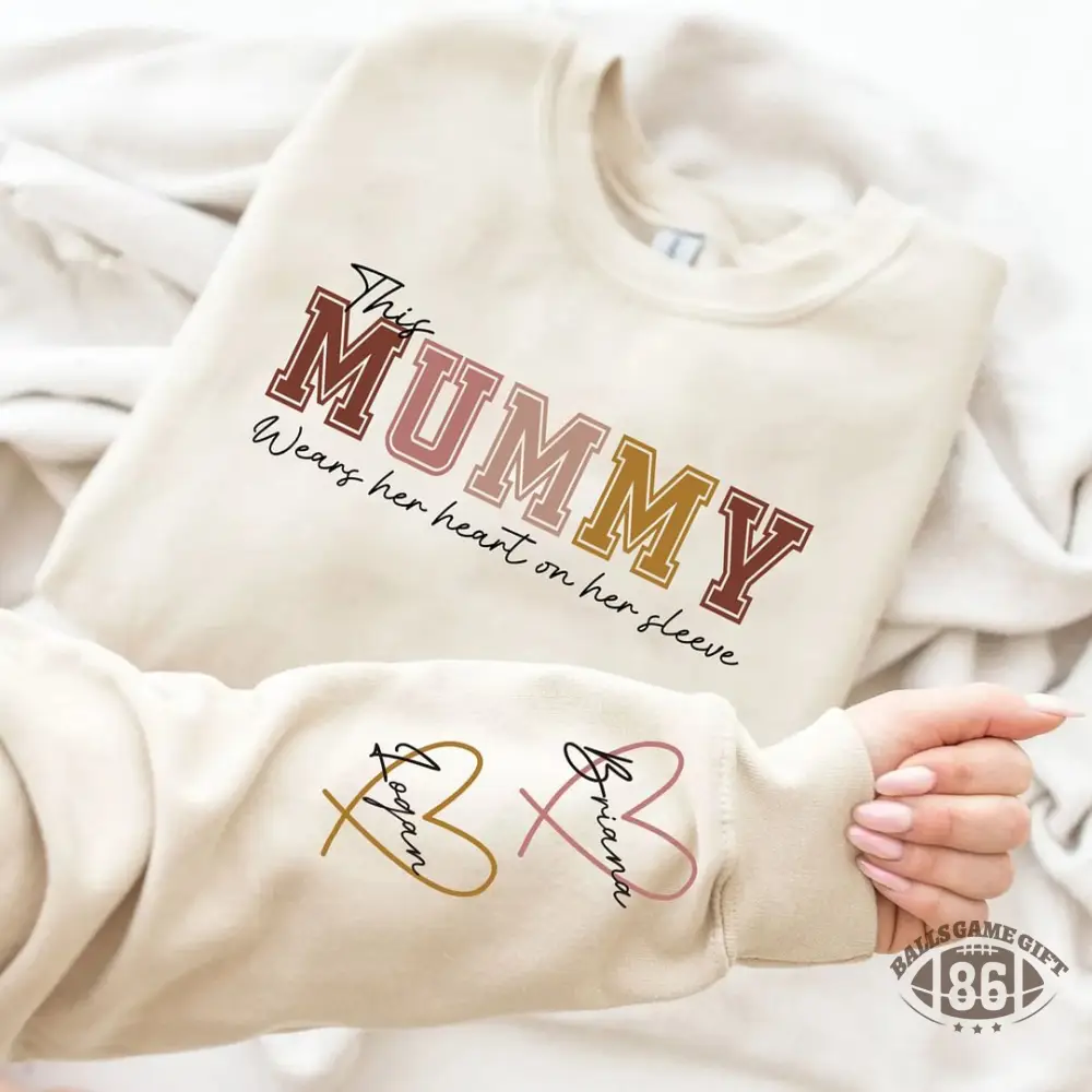 Custom Mama Embroidered Sweatshirt with Names on Sleeve Personalized Mother's Day Gift for Mom