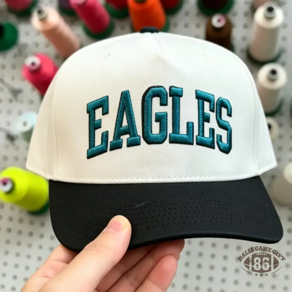 Eagles Custom Embroidered Hat - Personalized Retro Arched Block Snapback Cap