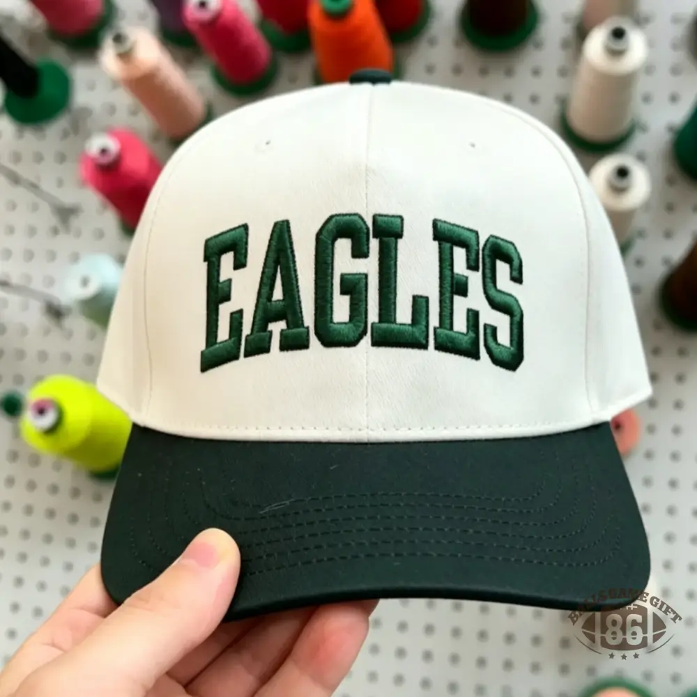 Eagles Custom Embroidered Hat - Personalized Retro Arched Block Snapback Cap