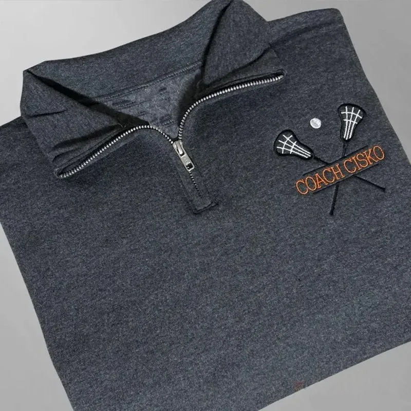 Personalized Embroidered Lacrosse Quarter zip Sweatshirt with Name Custom Lacrosse Mom Pullover