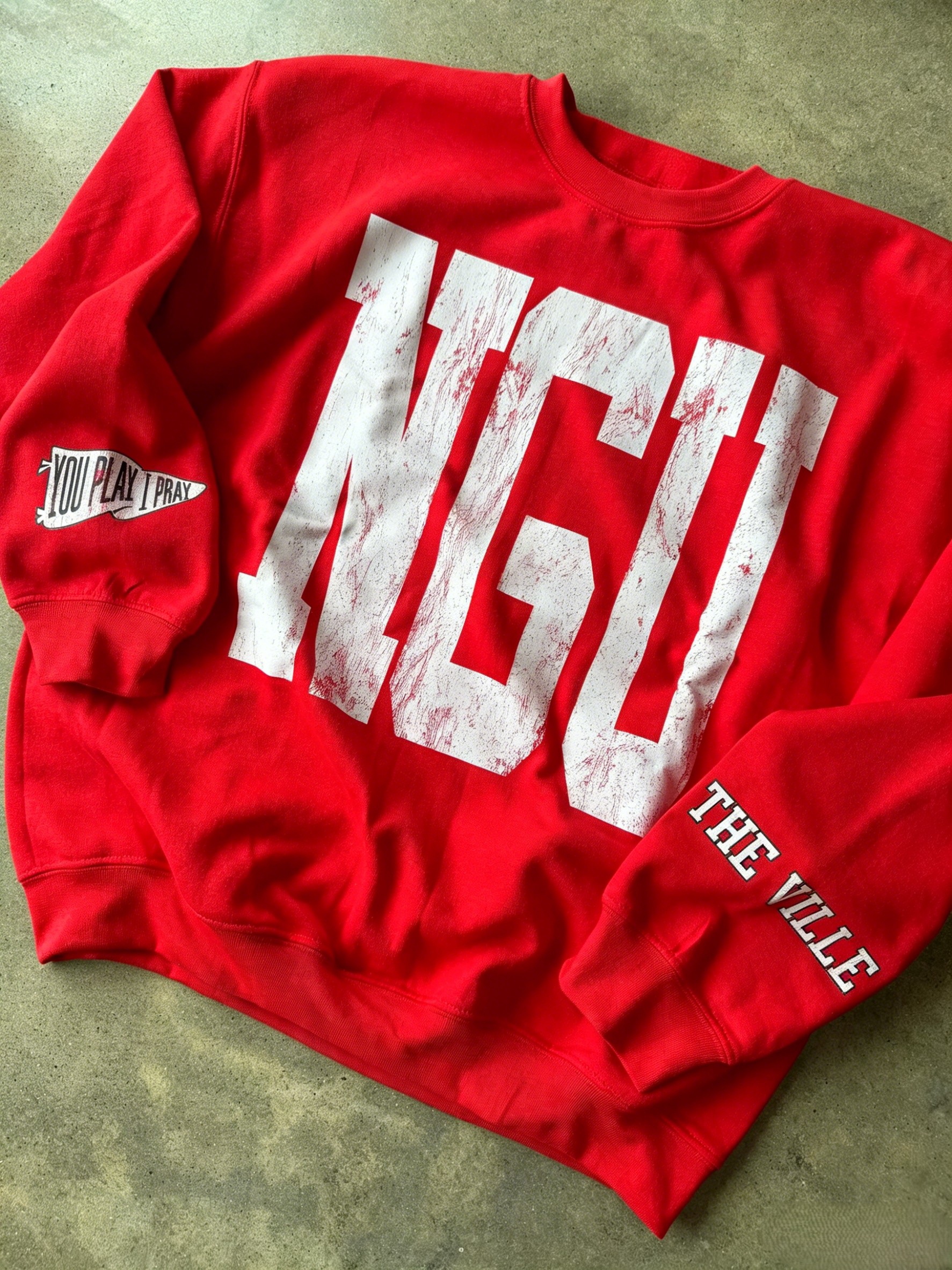 Custom Vintage Varsity Number or Letter Sweatshirt for Sports Mom