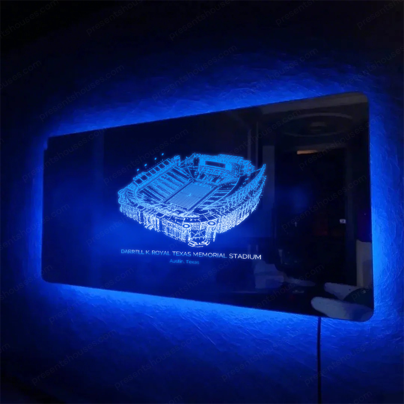 Darrell K Royal-Texas Memorial Stadium Mirror Light-Gifts For Sports Lovers