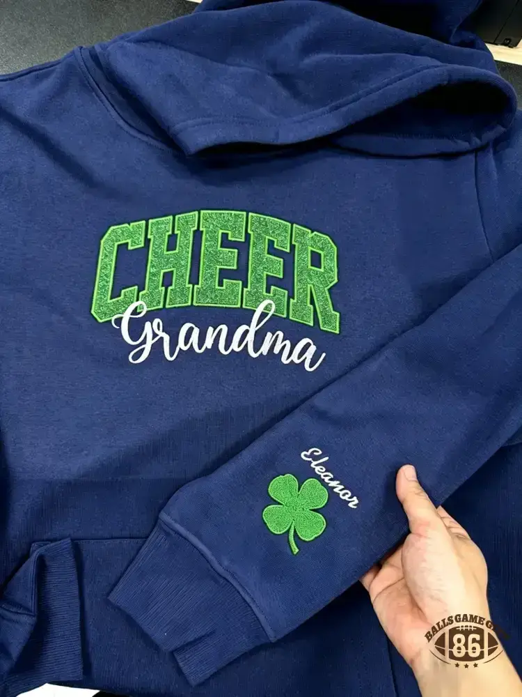 Custom Glitter Embroidered Cheer Mom, Cheer Dad & Cheer Grandma Sweatshirt, Team Spirit Gift, Game Day