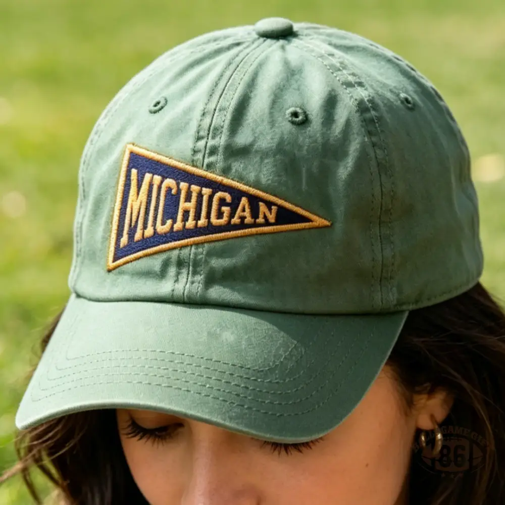 Embroidered Custom Gameday Pennant Hat Personalized Vintage College Tailgate Apparel