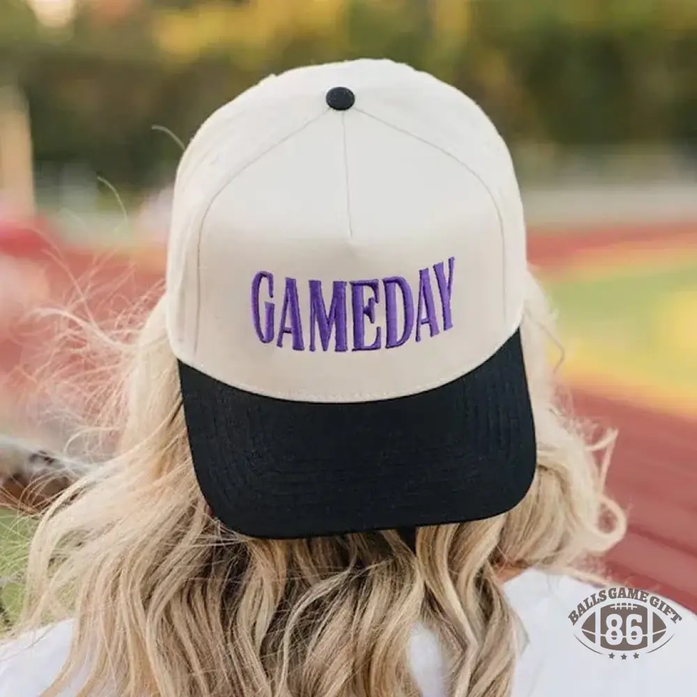 Game Day  Embroidery Baseball Cap with Sport Icon on Side
