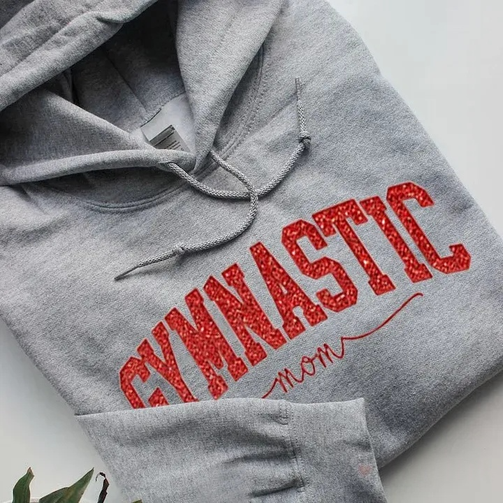 Personalized Gymnastic Glitter Embroidery Hoodie Family Gifts