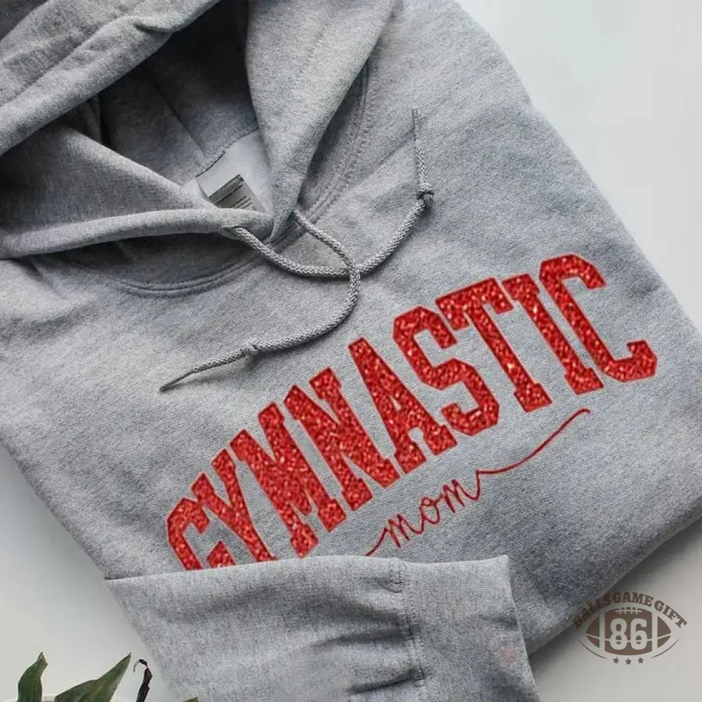 Personalized Gymnastic Glitter Embroidery Hoodie Family Gifts