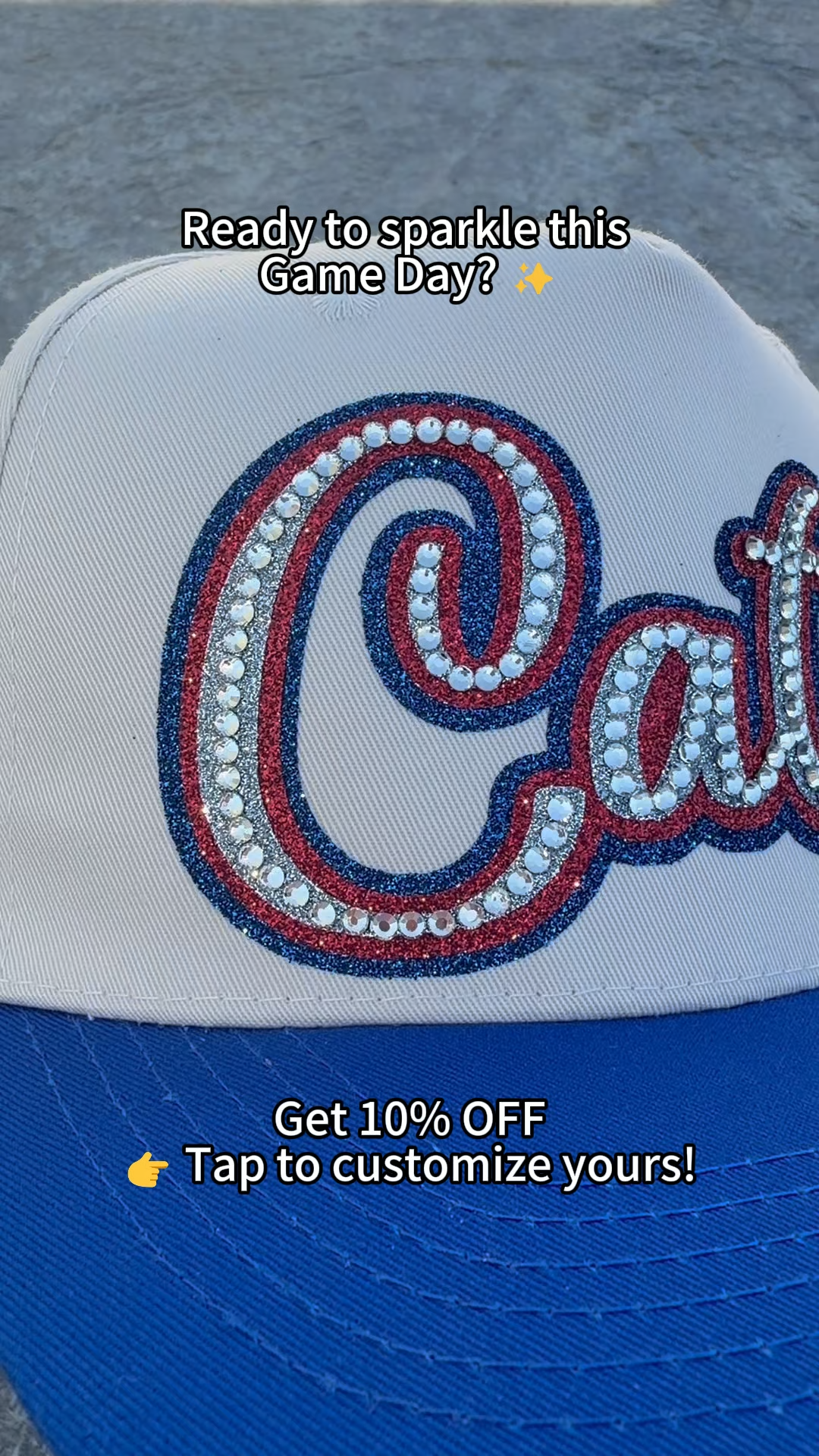 Game Day Rhinestone Sports Mom Hat 