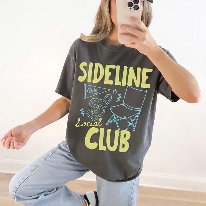Sideline Social Club Comfort Colors T-Shirt - Game Day Oversized Tee