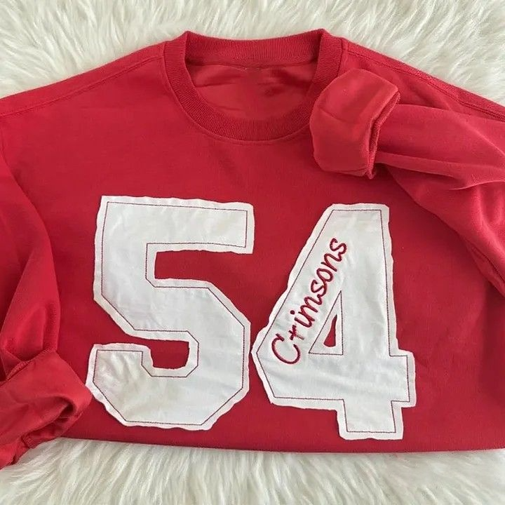 Sports Number Embroidered Crewneck Team or Player Name Sweatshirt