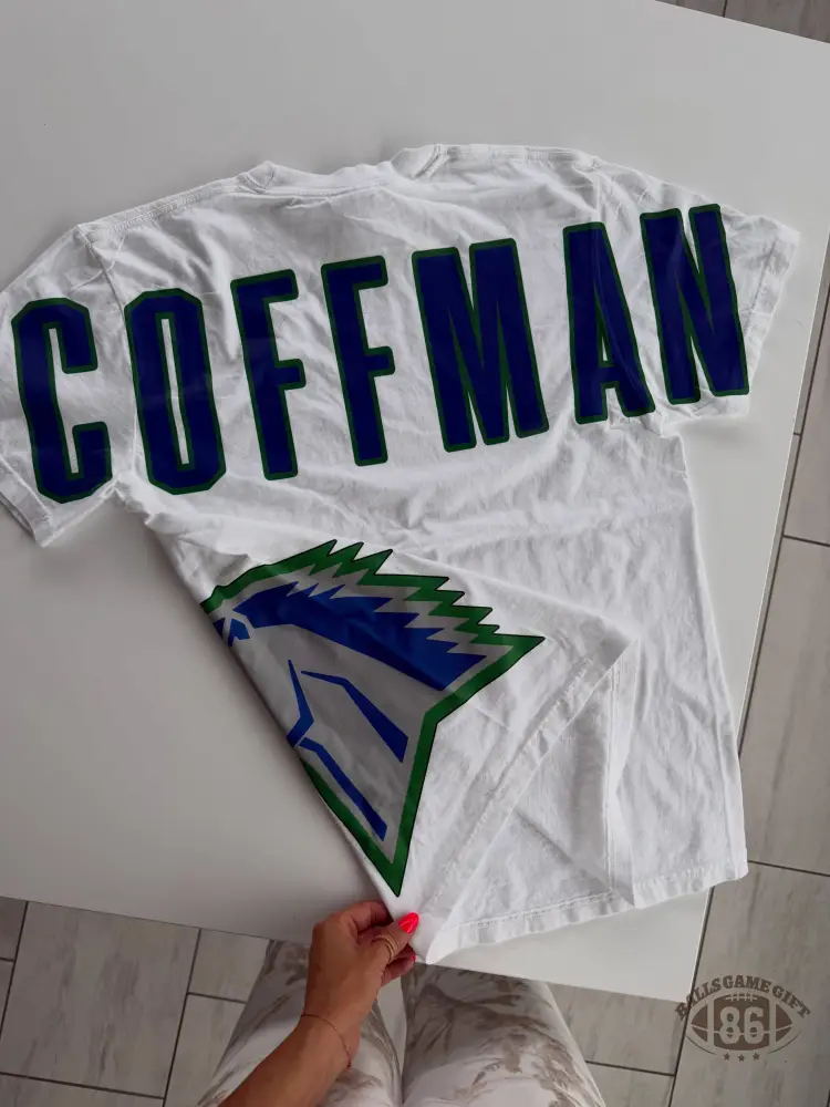 Custom Varsity Letter Side Seam Tee | Oversized Collegiate Game Day T-Shirt