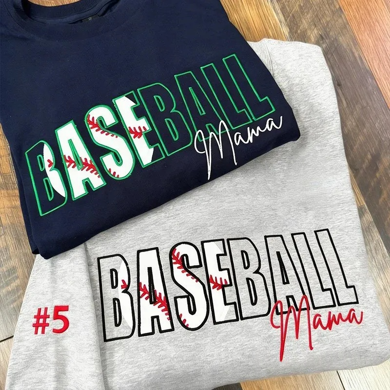Personalized Game Day Mama Sweatshirt with kids name on the sleeve Football/Baseball/Soccer Mama