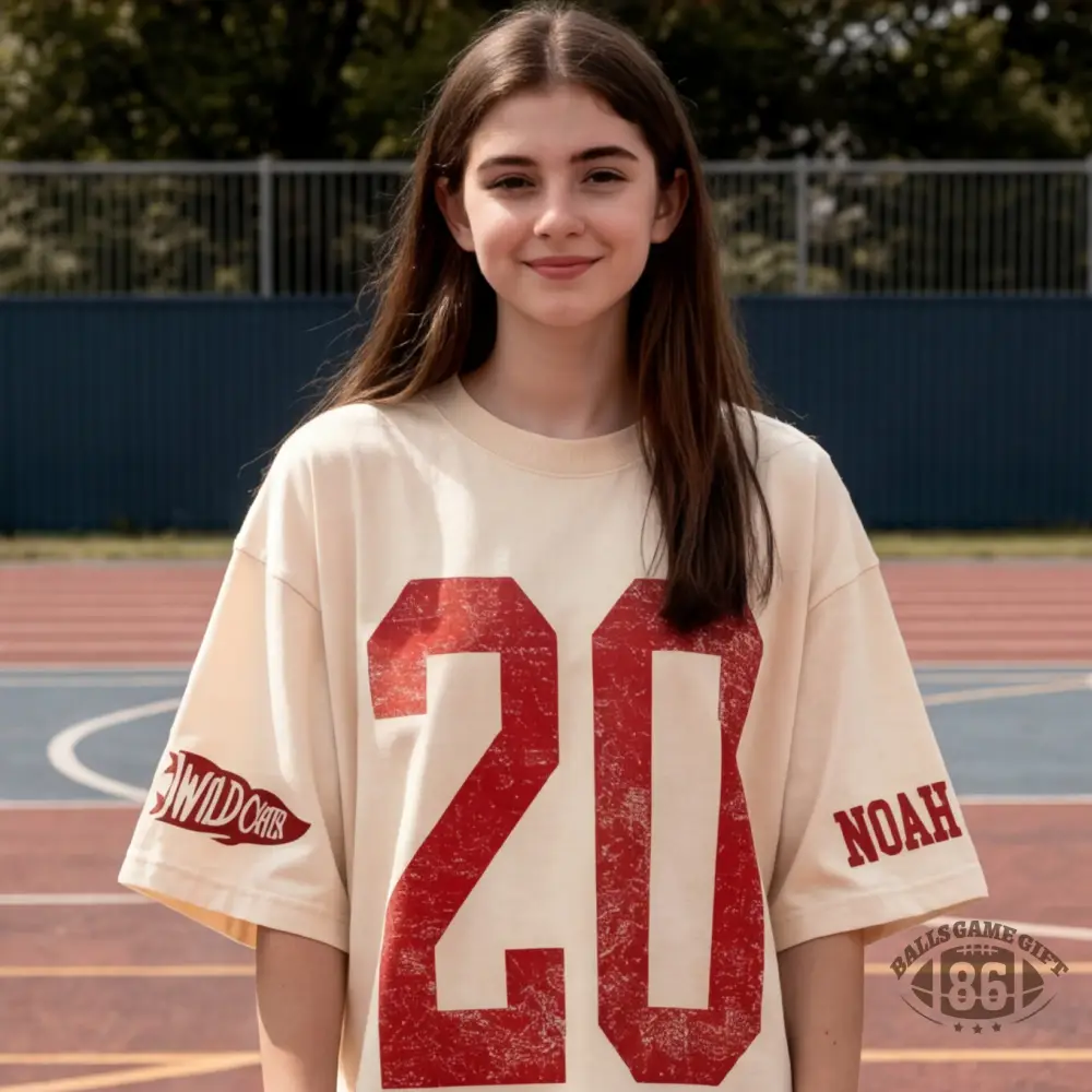 Custom Vintage Varsity Number or Letter Sport Team Washed T-Shirt