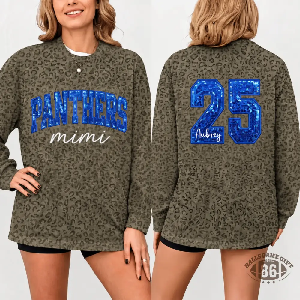 Game Day Mama Sweatshirt, Custom Team Name & Sequin-Effect Number Oversized Crewneck Football Mom Pullover