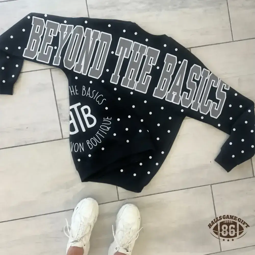 Custom School Spirit Polka‑Dot Sweatshirt, Vintage Print Letter Team Fan Crewneck