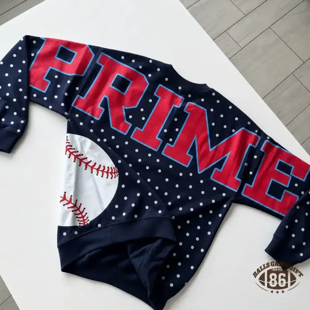 Custom School Spirit Polka‑Dot Sweatshirt, Vintage Print Letter Team Fan Crewneck