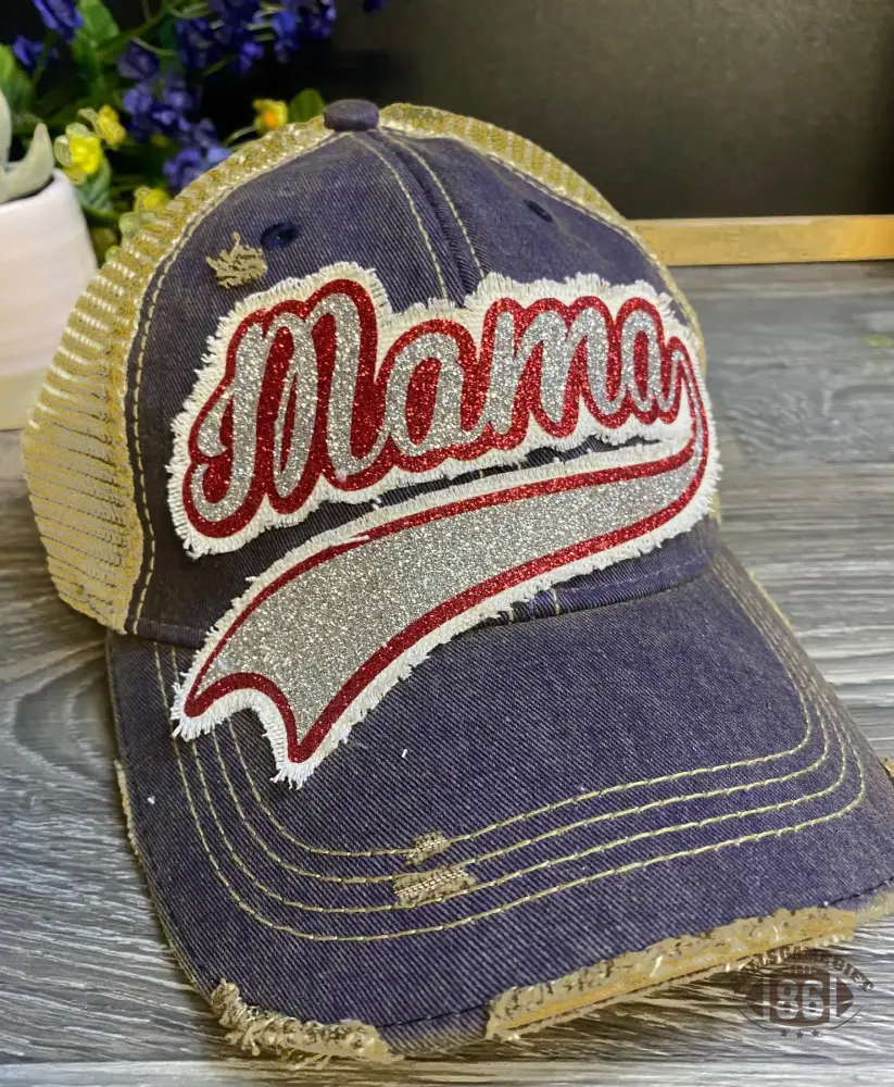 Game Day Ready Trucker Hat | Custom Glitter Team Name Hat for Sports Moms & Fans