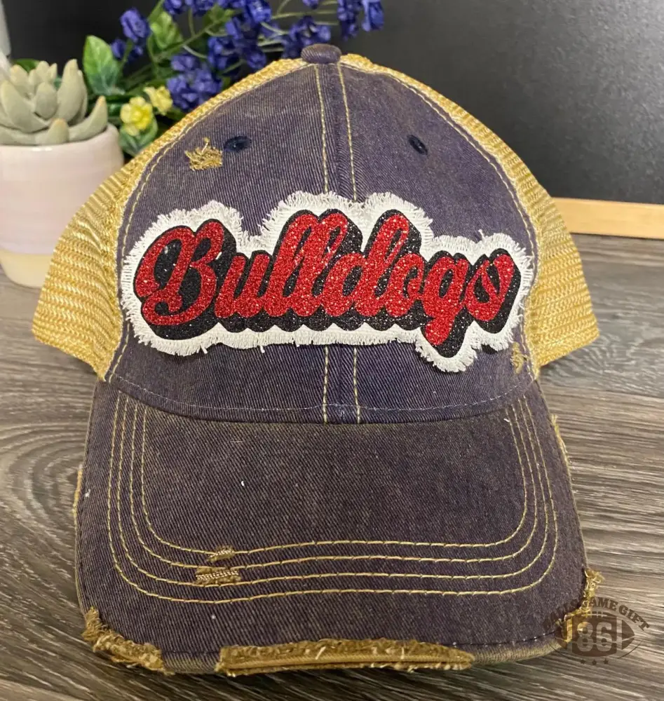 Game Day Ready Trucker Hat | Custom Glitter Team Name Hat for Sports Moms & Fans