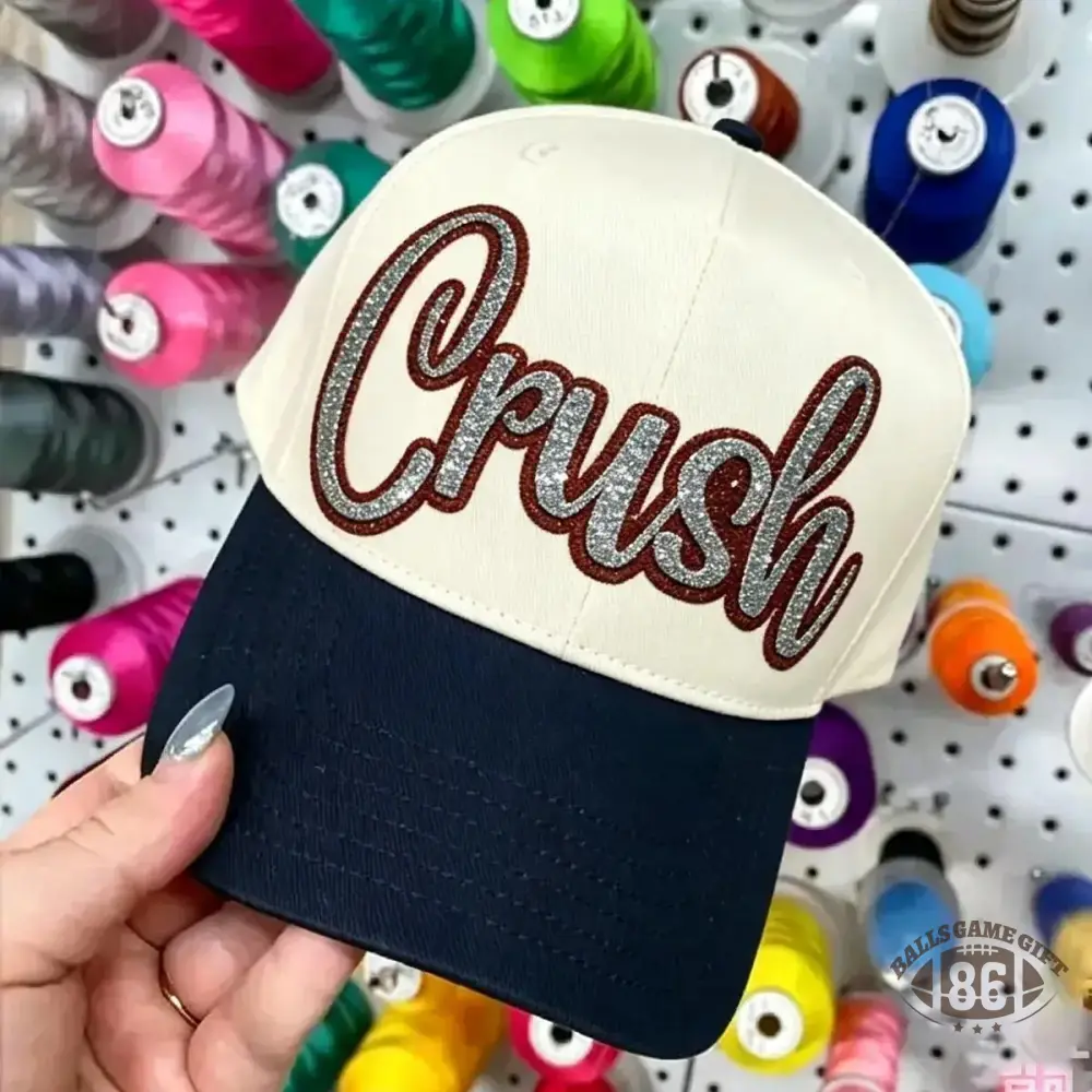 🔥 Glitter Script Two-Tone Baseball Cap | Team Spirit Hat